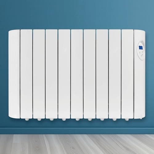 Image of Futura 1800W White Oil Filled Radiator Heaters for Home, 24/7 Day Timer Electric Heater Lot 20 & Advanced Thermostat Control, Wall Mounted Low Energy Electric Radiator with Child Lock
