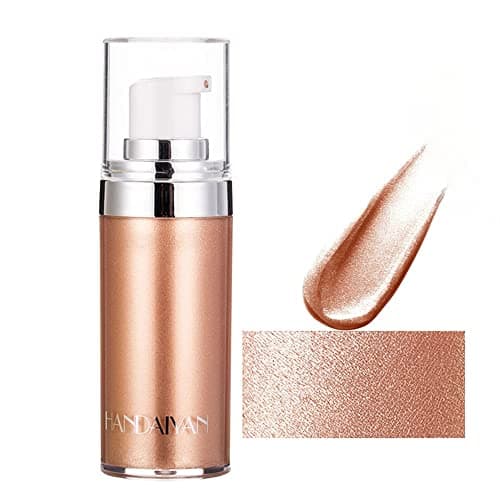 Image of OCHILIMA 4 Colors Face Body Shimmer Body Cream Liquid Body Highlighter Long-lasting Shine Brighten Glitter Shimmering Body Cream for All Skin Types Bronzer (#02 Rose Gold)