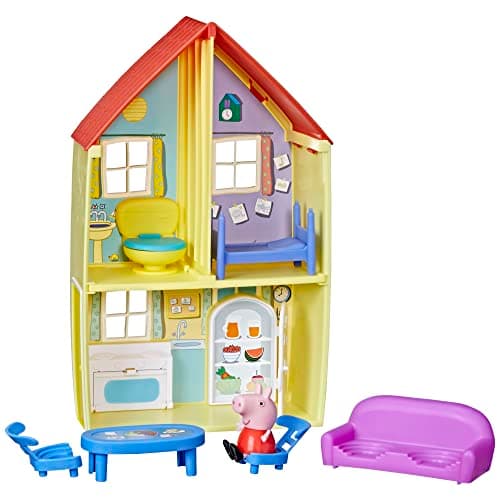 Image of Peppa Pig Peppa’s Adventures Peppa’s Family House Playset Preschool Toy, includes Figure and 6 Accessories Multicolor F2167