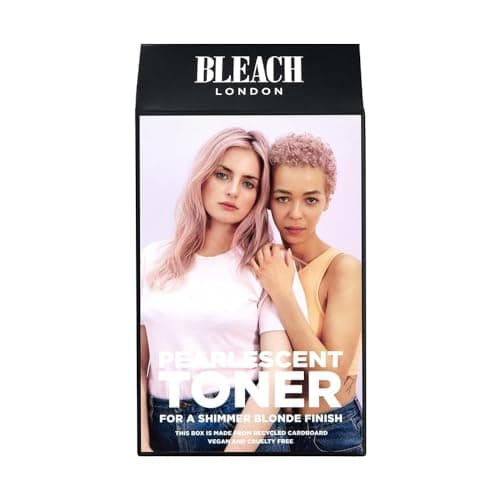 Image of Bleach London Pearlescent Toner Kit: Neutralise Yellows & Achieve Pearly Blonde Colour, Ammonia-Free Semi-permanent Toner for Bleached Blonde Hair, Includes Colourant, Developing Lotion, and Mask