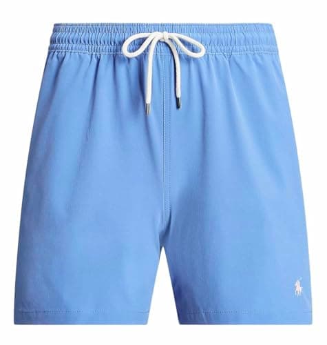 Image of Polo Ralph Lauren Men's Traveller Classic Swimming Trunk (UK, Alpha, XL, Regular, Regular, Harbour Blue)