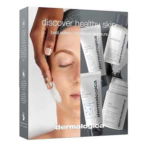 Image of Dermalogica Discover Healthy Skin Kit, Polishes, Cleanses, Moisturisers, Precleanse 29ml, Special Cleansing Gel 14ml, Daily Microfoliant 13ml, Skin Smoothing Cream 14ml , for All Skin Types