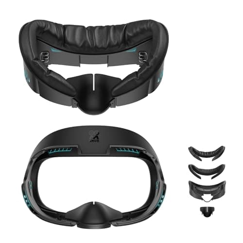 Image of AMVR Facial Interface Compatible with Meta/Oculus Quest 3 Face Pad Accessories, with Soft PU Face Cushion Replacement and Breathable Ice Silk Cotton, Air-Circulation(Not for Q3S)