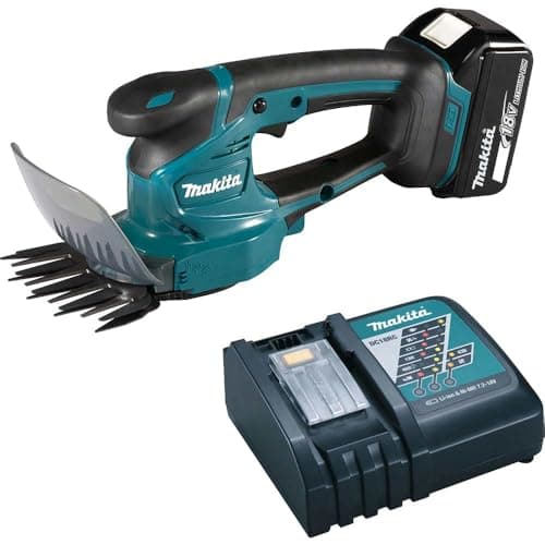Image of Makita DUM111RTX 18V Li-ion LXT 110mm Grass Shears Complete with 1 x 5.0 Ah Battery, Charger and Head Trimmer Attachment
