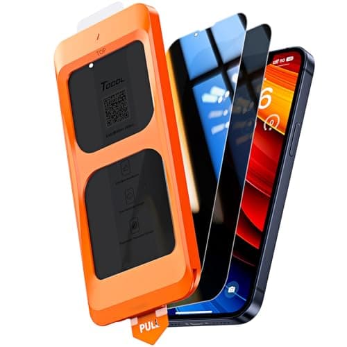 Image of TOCOL 2 Pack for iPhone 12 Mini Privacy Screen Protector 5.4-Inch [True 25°Anti Spy], [Instant Installation] 14FT Military Grade Shatterproof, 9H+ Hardness Tempered Glass No Bubbles No Dust