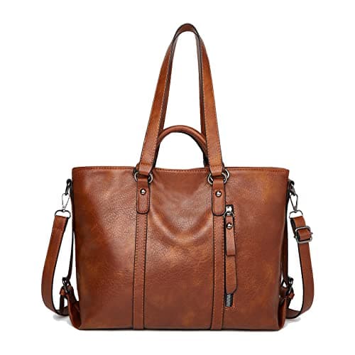 Image of Aileese Tote Handbags for Women Retro Soft Leather Hobo Purses Fashion Crossbody Large Shoulder Bags Brown
