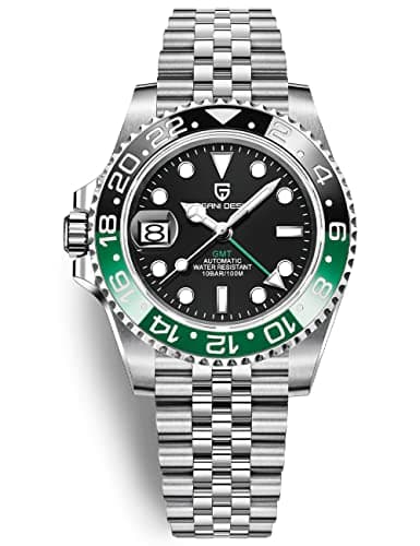Image of Men Watch Pagani Design GMT Watches for Men Automatic 40MM Date 100M Waterproof Stainless Steel Sapphire Glass Mechanical Wristwatches PD-1662 (5 Green Black)