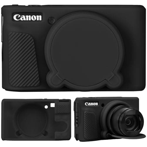 Image of Supmay Camera Case for Canon PowerShot SX740/ SX730 Digital Camera, Soft Silicone Protective Bag Removable Lens Cover, Silicone Cover Rubber Soft Camera Case, Black