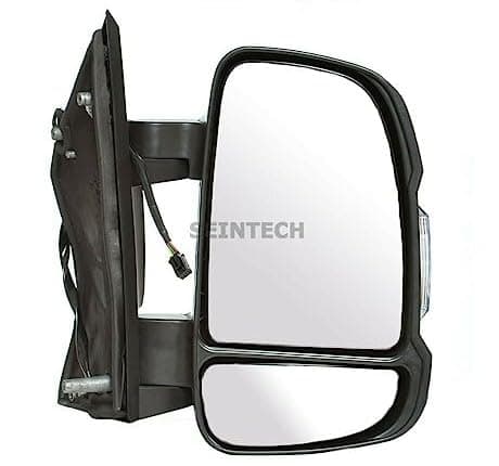 Image of Seintech Full Door Wing Mirror Electric Heated Short Arm - Right Driver Side O/S Wing - Compatible fit For Fiat Ducato 2006 On(Includes Indicator Flasher Lens And Bulb)