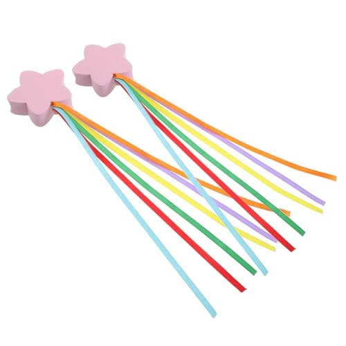 Image of SKISUNO 2pcs Pink Star Ribbon Car Antenna Toppers 8cm Cute Exterior Ornament Vehicle Roof Decoration for Outdoor Travel and Daily Use