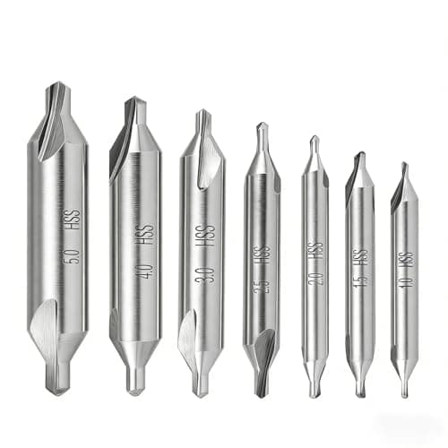 Image of 7pcs Center Drill Bits Set, M2 HSS Centering Drill Bits 60-Degree Angle Countersink Tools for Lathe Steel Brass Wood Metalworking Size 1/1.5/2/2.5/3/4/5