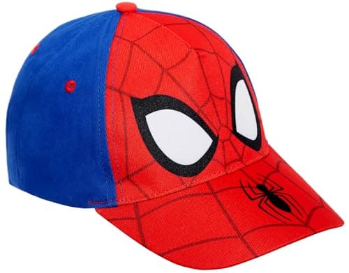 Image of Spiderman Baseball Cap Kids Spidey Cap Summer Peaked Sun Hat Adjustable Dress Up Hat (UK, Alpha, One Size, Red Blue)