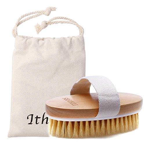 Image of Ithyes Dry Brushing Body Brush Exfoliating Brush Natural Bristle Bath Brush for Remove Dead Skin Toxins Cellulite,Treatment,Improves Lymphatic Functions,Exfoliates,Stimulates Blood Circulation
