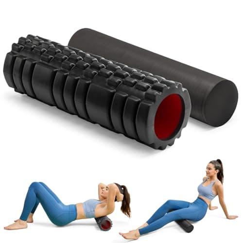 Image of Krightlink High Density Foam Roller Set Deep Tissue Muscle Massage 18 Inch Trigger Point Fitness Exercise Massage Roller Self Myofascial Relaxation for Whole