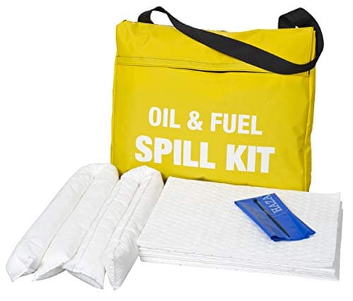 Image of 25 Litre Oil and Fuel Spill Kit in Yellow Shoulder Bag for Petrol, Diesel, Hydraulic Oil. Perfect for Garages, Workshops or in the Field