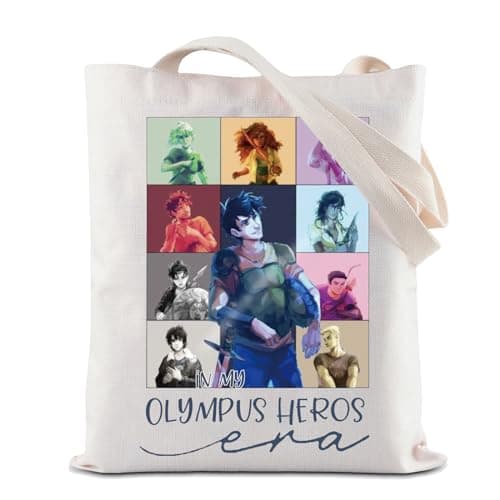 Image of Percy Jackson Tour inspired Tote Bag In Olympus Heroes Eras Reusable Grocery Shopping Bag Seven Half Bloods Handbag (Heroes Tote)