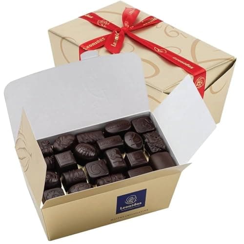 Image of Leonidas Belgian Dark Chocolate Gift Box (500 g, 28 pcs Approx) – Luxury Ballotin with Assorted Dark Pralines, Ganaches & Butter Creams | Premium Belgian Chocolatier Gift for Birthday & Celebrations