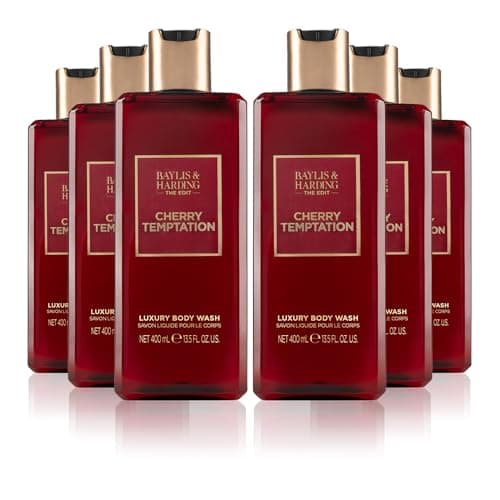 Image of Baylis & Harding The Edit Cherry Temptation Body Wash, 400 ml (Pack of 6) - Vegan Friendly