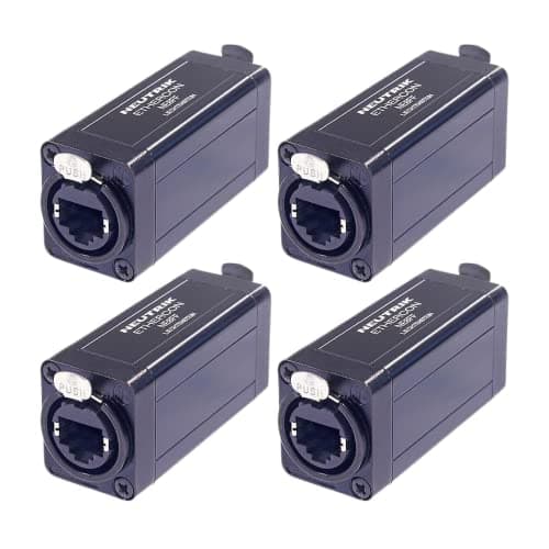 Image of 4x Neutrik NE8FF etherCON RJ45 Feedthrough Coupler for Cable Extensions