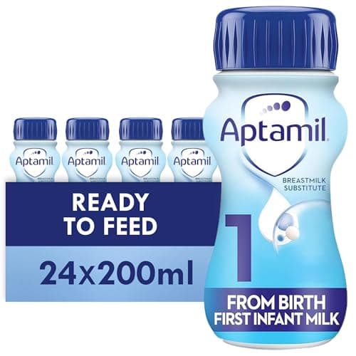 Image of Aptamil 1 First Infant Baby Milk Ready To Use Liquid Formula, From Birth, White, 200 ml, (Pack Of 24)