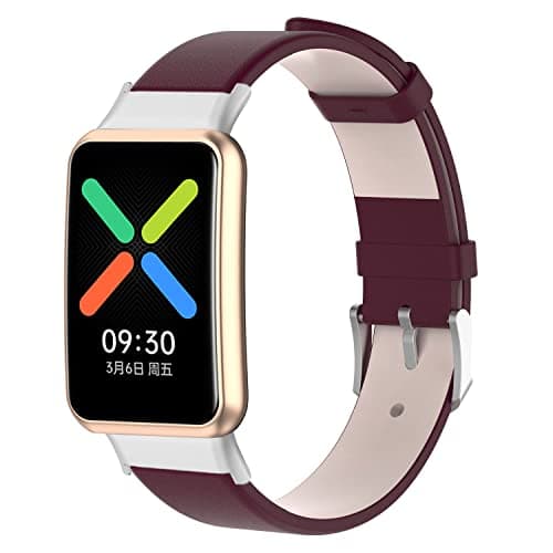 Image of KUTEWEU Strap Compatible with Oppo Watch Free, Leather Soft Sport Breathable Straps Adjustable Replacement Bands Wristband Replacement Straps for Oppo Watch Free Smartwatch Men Women (Purple)