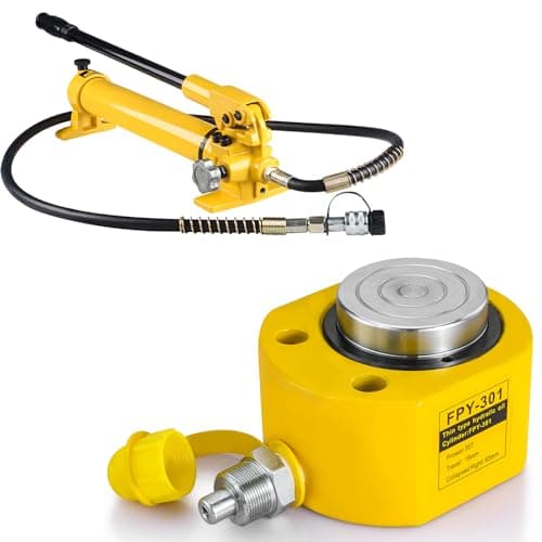 Image of DOOROOM 30T 0.55" Stroke Hydraulic Jack Cylinder Thin Mini Hydraulic Ram Multi-Acting Low Profile Lifting Cylinders with CP-700 Hydraulic Hand Pump