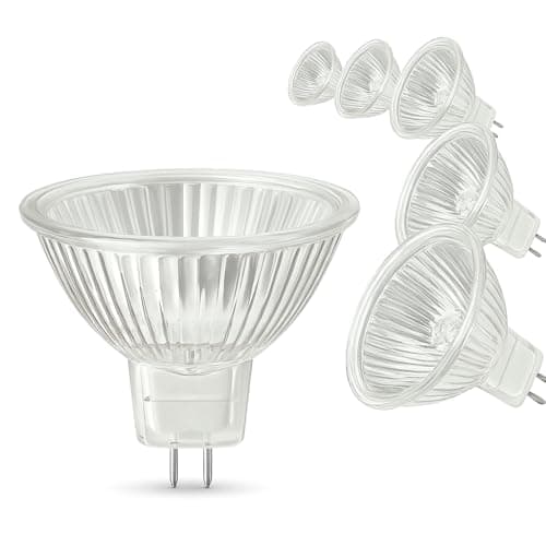 Image of CNMTCCO MR16 Halogen Light Bulbs, 6 Pack – 12V 20W GU5.3 Dimmable Spotlight Bulbs, 2700K Warm White, 2 Pin Halogen Bulbs for Ceiling, Recessed & Track Lighting