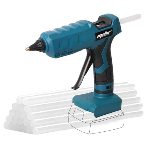 Image of Glue Gun Cordless for Bosch Battery 18V GBA/GBA ProCORE Mellif Hot Glue Gun,Fast Preheating Glue Gun,with 20Pcs Full Size 11mm Sticks for DIY, Crafting (Tool Only, NOT Battery), Dark Blue (GG-04)…