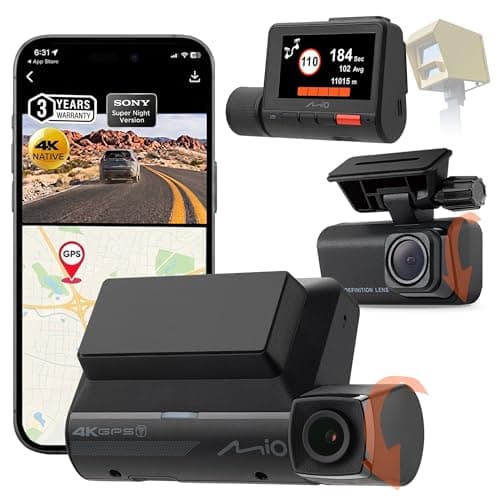 Image of Mio MiVue 955WD Duo 4K Dash Cam Front and Rear — STARVIS 2 HDR Night Vision, 4K+1080P, UK Speed Camera Alerts, 3-Year Warranty, Wi-Fi GPS, Parking Mode, App Control