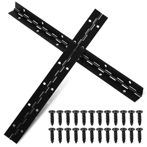 Image of Gatuida Black Piano Hinge 1000Mm Heavy Duty Iron Hinge with Screws Ideal for Cabinets Pianos and Wooden Boxes
