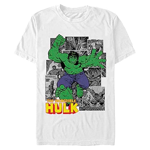 Image of Marvel Men's Comic Hulk T-Shirt, White, 4XL
