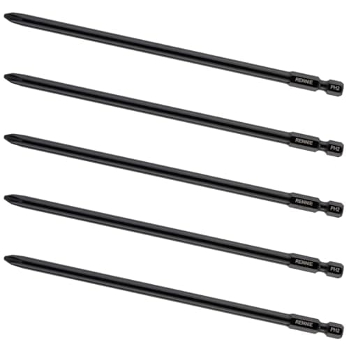 Image of 5 x Rennie Tools 160mm Long PH2 Compatible with Senco Duraspin DS275 DS300 EAP27530 Autofeed Collated Drywall Screwdriver Gun Bit Heavy Duty Phillips No.2