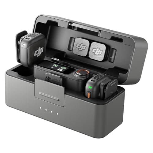 Image of DJI Mic 3 (2 TX + 1 RX + Charging Case), Wireless Microphone for iPhone/Camera/Android, Ultralight, Adaptive Gain Control for Balanced Volume, Dual Band Anti-Interference, 28hrs Use, Vlog
