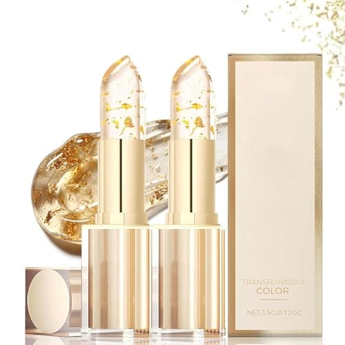 Image of 2 Pack Colour Changing Lipstick, Transfer Proof, Long Lasting, Moisturizing Lip Balm, Glossy Shine, 24H Hydrating, Temperature Sensitive Lipsticks for Women