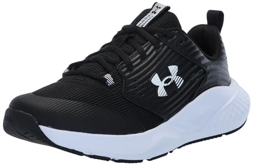 Image of Under Armour Men's Charged Commit Trainer 4 4e Cross-Training Shoes, (001) Black/White/White, 10.5 X-Wide