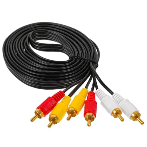 Image of OFFIGAM 3-meter Av Cable with Three Pairs round Audio Connectors, Stable Transmission Pvc and Copper Audio Video Cable for Dvd and Set-top Box Connections