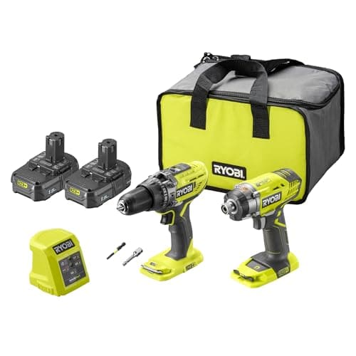 Image of Ryobi R18PD3RID-213S 18V ONE+ Cordless Combi Drill and Impact Driver Starter Kit (2X 1.5Ah)