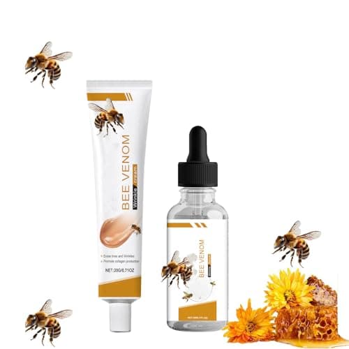 Image of Bee Venom Wrinkle Removal Cream Set,Face Skincare Set With Bee Venom Firming Serum Cream,Restore Elasticity, Lift, Plump Reduce Fine Lines for All Skin Type