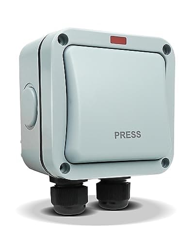 Image of Waterproof Wall Push Button Release Switch, Garage Door Opener Surface Mounted Fit for Automatic Gate Opener, Door Access Control System and Doorbell System, Momentary Contact Switch for Outdoor Use