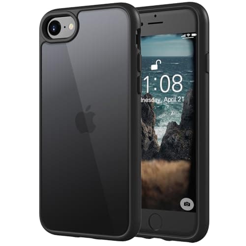 Image of ORDA Matt Case for iPhone SE 3/2 (2022/2020),for iPhone 8/7,Military Shockproof Ultra Slim Translucent Matte Cover for iPhone 16e Phone case Scratch & Fingerprint Resistant -4.7"- Black
