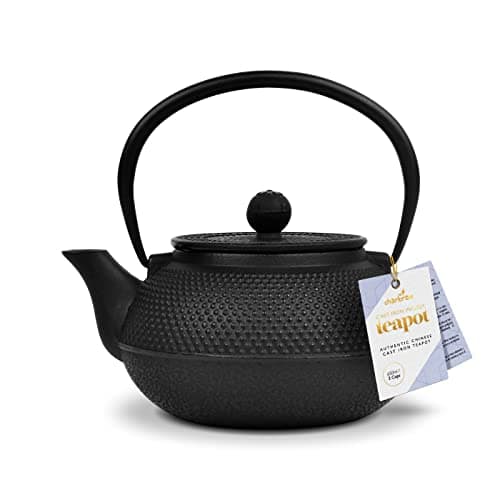 Image of Charbrew Black Hobnail Chinese Cast Iron Teapot with Stainless Steel Tea Infuser (650ml/3 Cups)