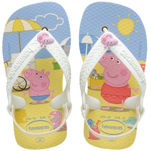 Image of Havaianas Baby Peppa Pig Unisex baby FlipFlop Buttercream 7 UK Child
