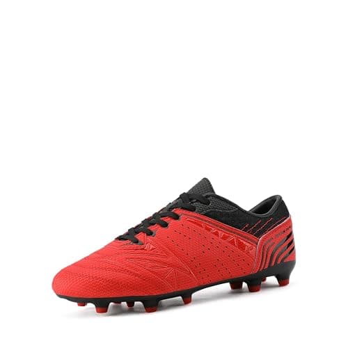 Image of DREAM PAIRS Men's Cleats Football Boots Soccer Shoes Low Top Training Football Shoes for Professional Sport, Outdoor Sneaker,Size 10,Red/Black,160859-M
