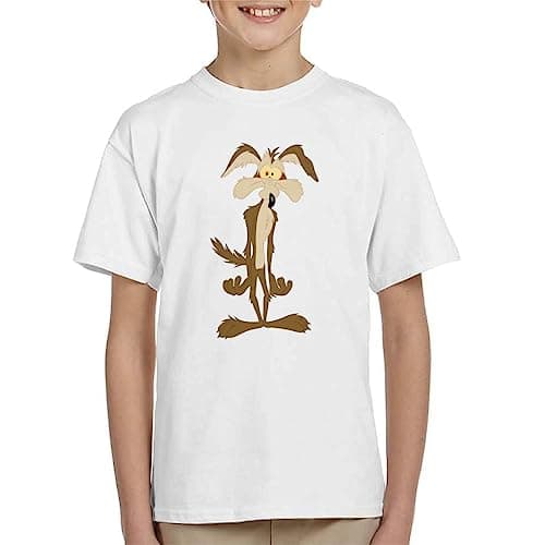 Image of All+Every Looney Tunes Wile E Coyote in Trouble Kid's T-Shirt White