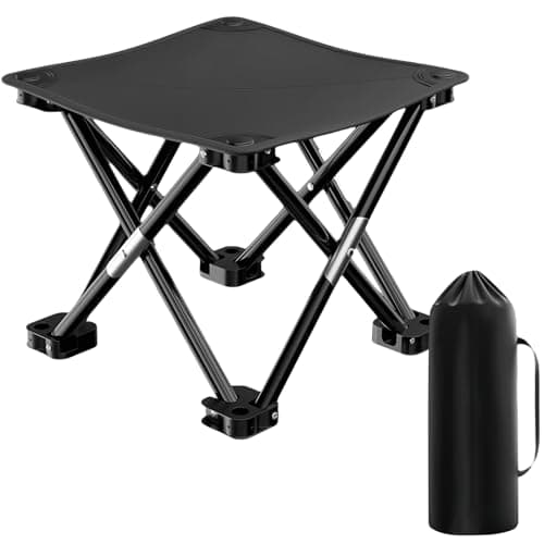 Image of Folding Camping Stool for Adults, Portable Collapsible Stool with Stable Feet & Carry Bag, Perfect for Picnics Folding Stools for Travel, Camping, Hiking, Gardening, Fishing Stools (1pc 33x33x33cm)