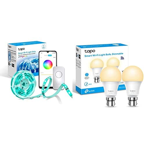 Image of Tapo TP-Link Smart LED Light Strip, 5m, L900-5 Smart Bulb, Smart WiFi LED Light, B22, 8.7W, Works with Amazon Alexa(Echo and Echo Dot), Google Home, L510B(2-Pack)[Energy Class F]