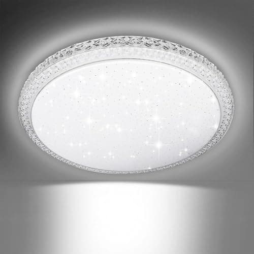 Image of Bathroom Lights Ceiling, 24W 6500K Ceiling Lights, Cold White, Waterproof IP54, Small, Dome, Modern, Flush Ceiling Light for Kitchen, Bulkhead, Toilet, Porch, Bedroom