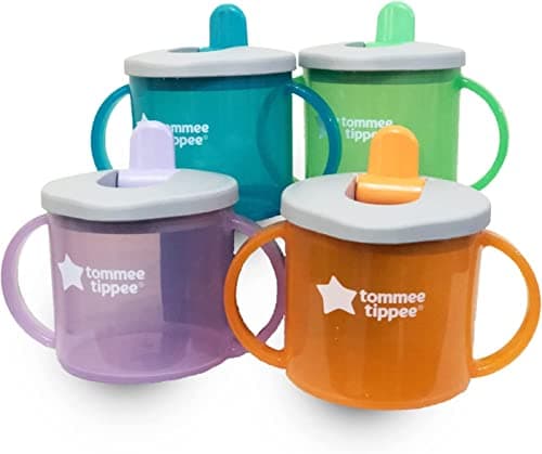 Image of Tommee Tippee First Essential Cups 4 Pack Assorted Colors, Torquoise, Purple, Green, Red