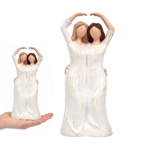 Image of Mother and Daughter Figurine, Willow Tree Figurines, Heartwarming Mother and Daughter Statue, Sister Ornaments, Home Decor Gift