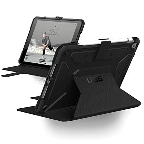 Image of UAG Designed for iPad 10.2" (9th Gen 2021/ 8th Gen 2020/ 7th Gen 2019) Case Metropolis Black Rugged Heavy Duty Protective Cover Multi-Angle Viewing Folio Stand with Pencil Holder by URBAN ARMOR GEAR
